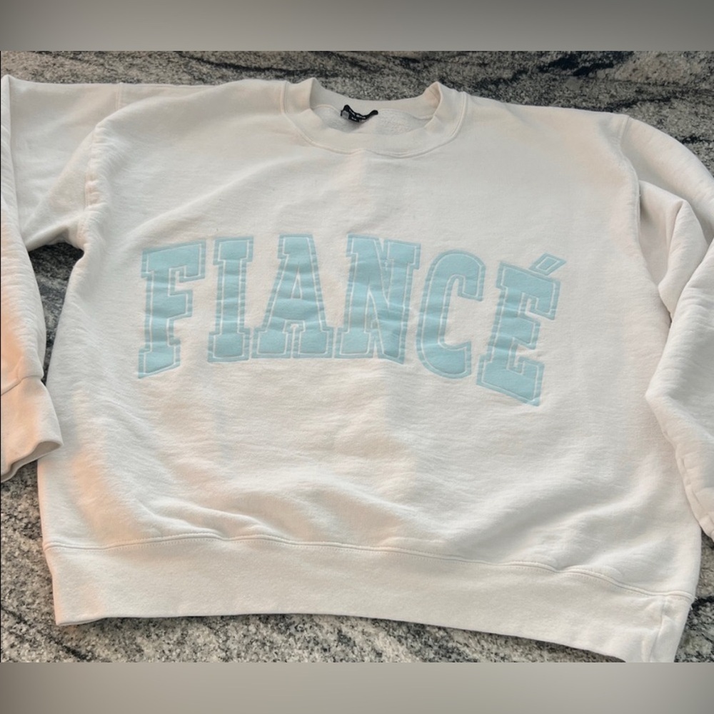 The Bar White and Light Blue Sweatshirt